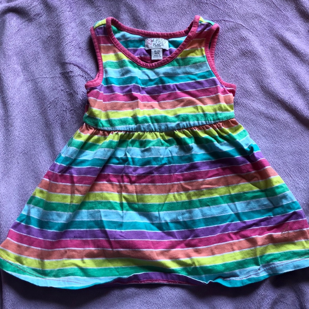 Baby girl rainbow summer dress with heart cutout